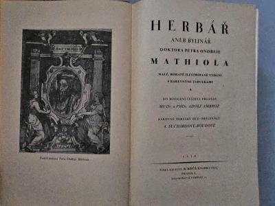 1929*starožitný Herbář aneb bylinář Doktora Petra Ondřeje Mathiola*