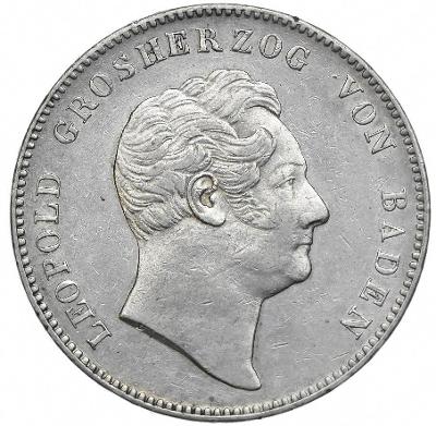 Německo 2 tolar Leopold I. 1847 Baden - vzácný