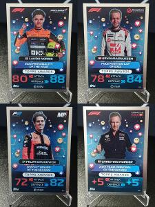 Lot 4 Topps Turbo Attax F1 topps Awards Drugovich,Magnussen,Norris,