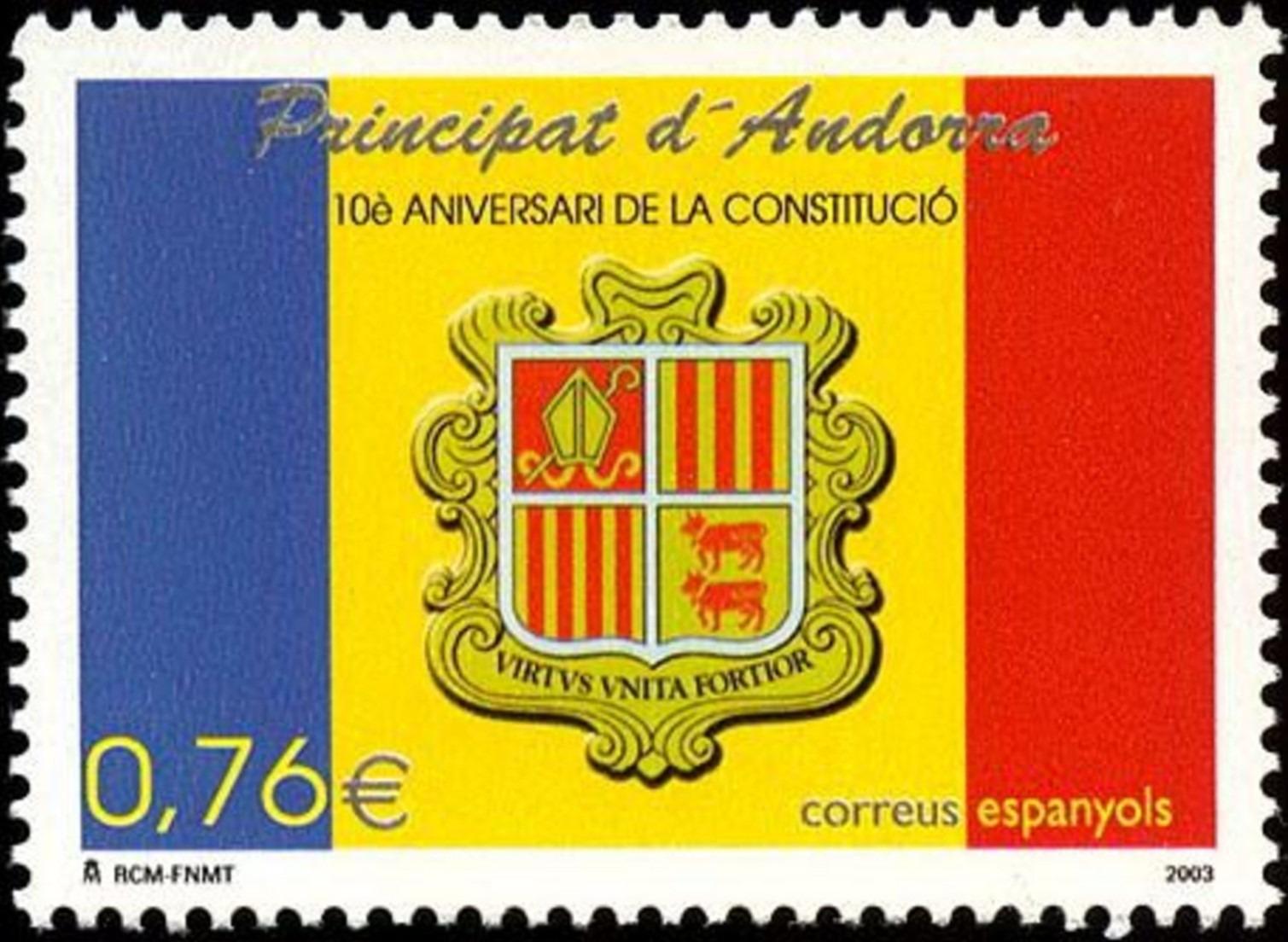 Andorra Šp. 2003 Štátna vlajka Mi# 300 - Známky