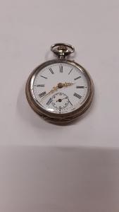 Staré kapesní stříbrné hodinky puncováno značeno na krčku  