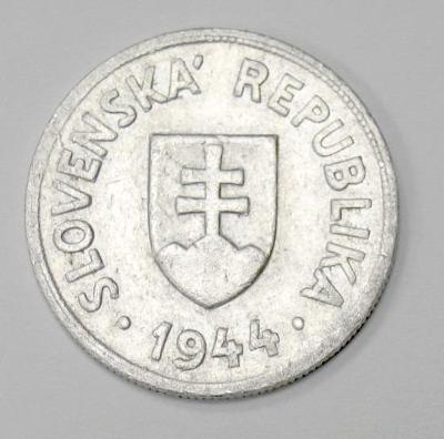 1944 Slovenský Štát, mince 50h, padesátihaléř, vzácnost R, 1 Kč (K3057