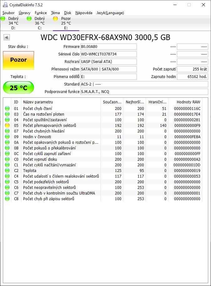 Použitý pevný disk HDD WDC 3TB Red NASware WD30EFRX SATA3/6G od koruny - Počítače a hry