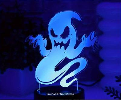 1ks Halloweenový Duch 3D Noční Světlo/Dotykové Světlo