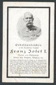 30A1178 Franz Josef I. - úmrtní lístek