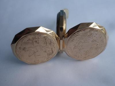Hezké celo zlaté 14K dámské kapesní hodinky jeptišky tříplášťové 