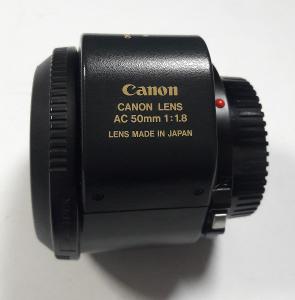 Starý objektiv CANON LENS AC 50mm 1:1.8