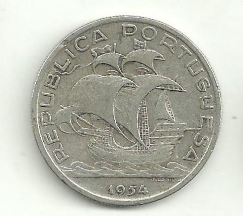 10 Escudos Portugalsko 1954 striebro - Numizmatika