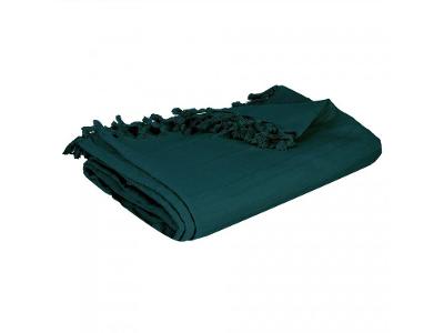 Přehoz na postel s třásněmi PEACOCK, 160 x 220 cm, zelený