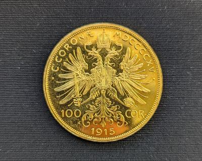 Zlatá 100 Koruna 1915 František Josef I. stará krásná ražba