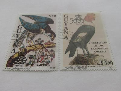 Známky Guyana 1991, 500.výročí Objevení Ameriky, Dravci - Ptáci 