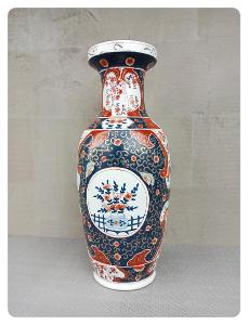 Stará porcelánová malovaná dekorativní xxl váza 62 cm  