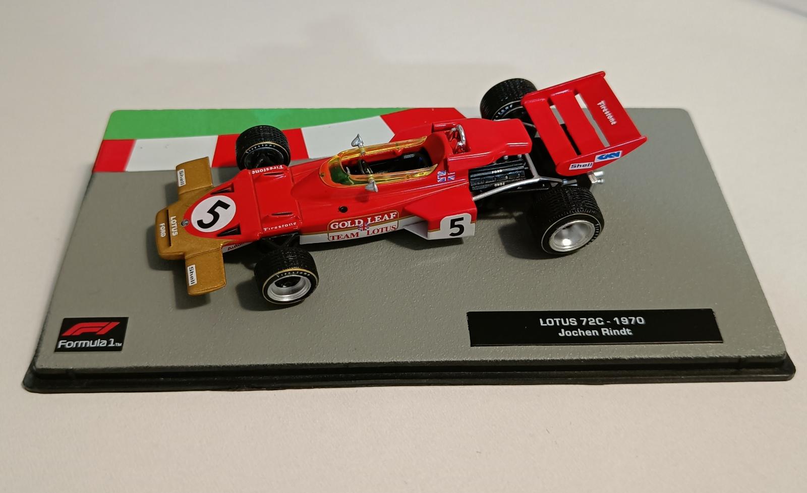 F1-IXO Altaya1:43-Lotus 72C-Jochen Rindt-1970+dekály Gold Leaf - Modely automobilov