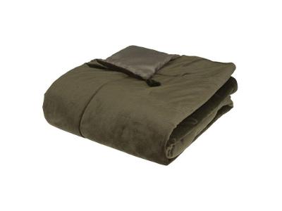 Běhoun na postel, khaki, polyester, 80 x 180 cm