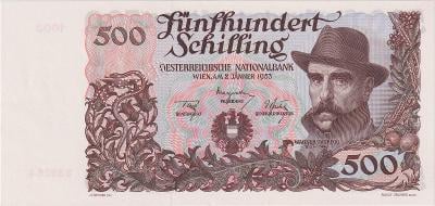 Rakousko, 500 Schilling 1953, Bankovní vzor - MUSTER, top stav UNC!!!