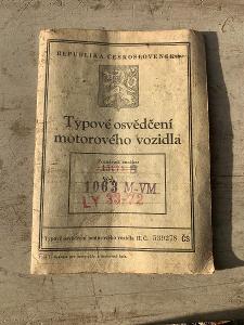 Čz 125/1948 Typové osvědčení / super stav