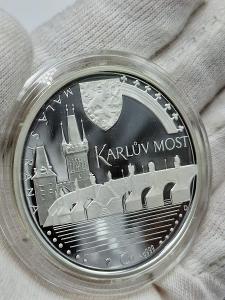 Karlův Most- Velmi vzácná Ag medaile  ČM 2002 ❗ražba 500ks  42g 999Ag