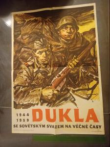Plakát Dukla 1944 - 1959 frankotyp SPB - sekretariát ÚV