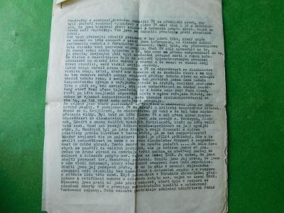 Tří stránkový dokument Dr. Kriegla  na zasedání ÚV KSČ 1968 o jeho a d