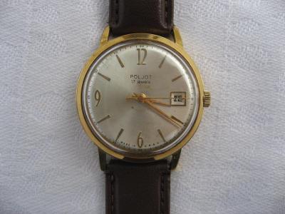 Náramkové hodinky POLJOT,s datumem,mechanický nátah-v originál krabičc