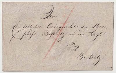 Rakousko, Předznámkový dopis, obálka s razítkem v.Prag, cca 1820