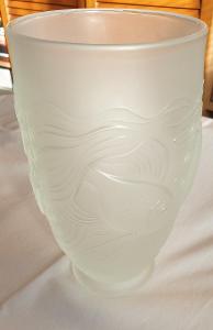 Váza v štýle ART - DECO dekor "MORE" matované sklo BAROLAC 1948