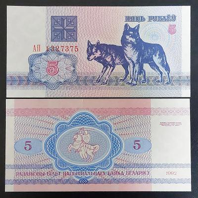 5 rublů Bělorusko 1992 unc