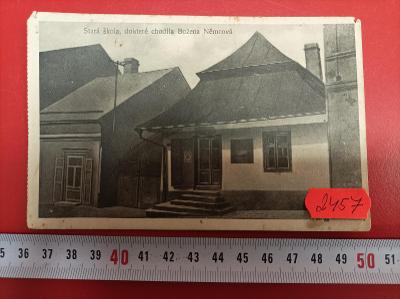 Stará pohlednice - ČESKÁ SKALICE - škola kde chodila BOŽENA NĚMCOVÁ 19