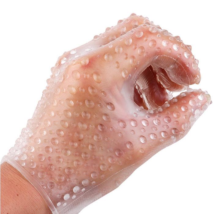 Silikónová masážne rukavice s výstupkami MSR02 - Erotika