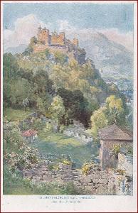 Městský motiv * hrad, hradby, krajina, umělecká, Salzburg * M5748