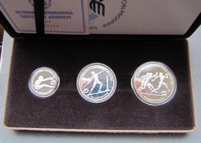 Řecko Sada stříbrných mincí 100,250,500 drachem 1981 Olympijské hry   