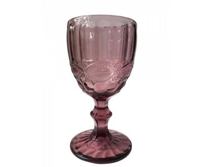 pohár na víno s ornamentmi - fialová