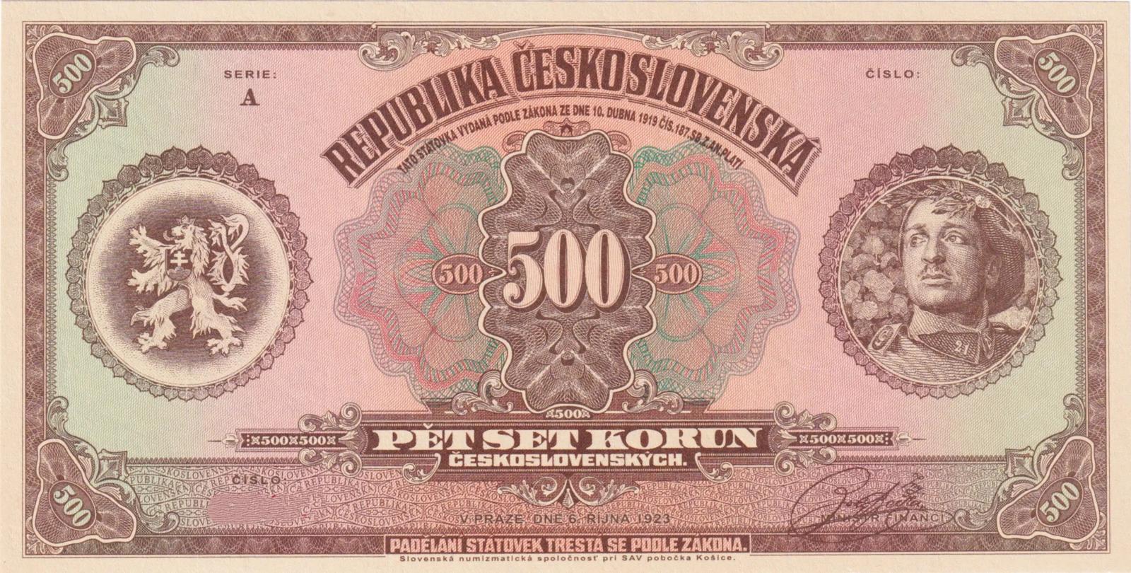 500 Korún 1923/2023 | Legionár - 100. výročie | NOVINKA - Bankovky