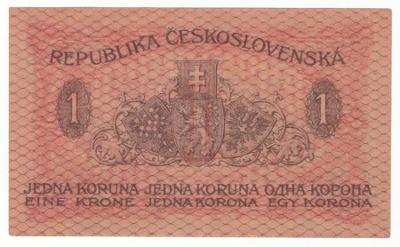 1919 (ČSR I) - VZÁCNÁ státovka 1 Kč, s 259, sbírkový stav od 1 Kč(3067