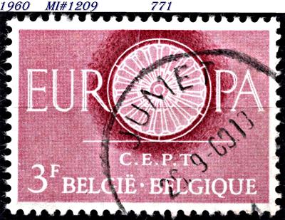 Belgie 1960,  CEPT, kolo s 19 ti loukotěmi