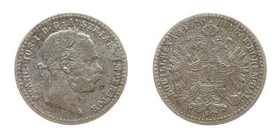 Rakousko - Uhersko, F.Josef I., 10 Krejcar, 1870, Ag mince, váha 1,667