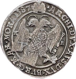 Rudolf II., 1/2 Tolar 1587, KB, Kremnice Luxusní