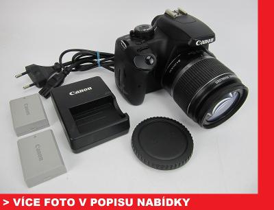 Canon EOS 1000D fotoaparát - TĚLO, OBJEKTIV, NABÍJEČKA, 2x AKU