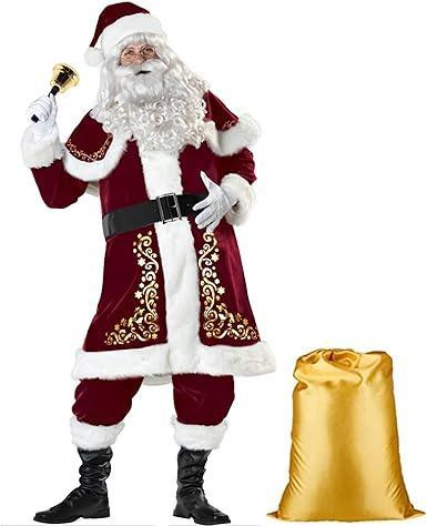 SHUOYUE Pánský kostým Santa Clause 12dílný cosplay /4XL