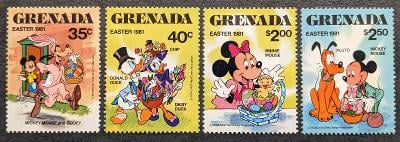 Disney Grenada dětské, komletní série 4ks známek