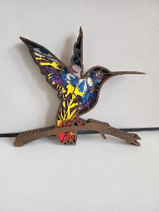 Dřevěná 3D dekorace Kolibřík