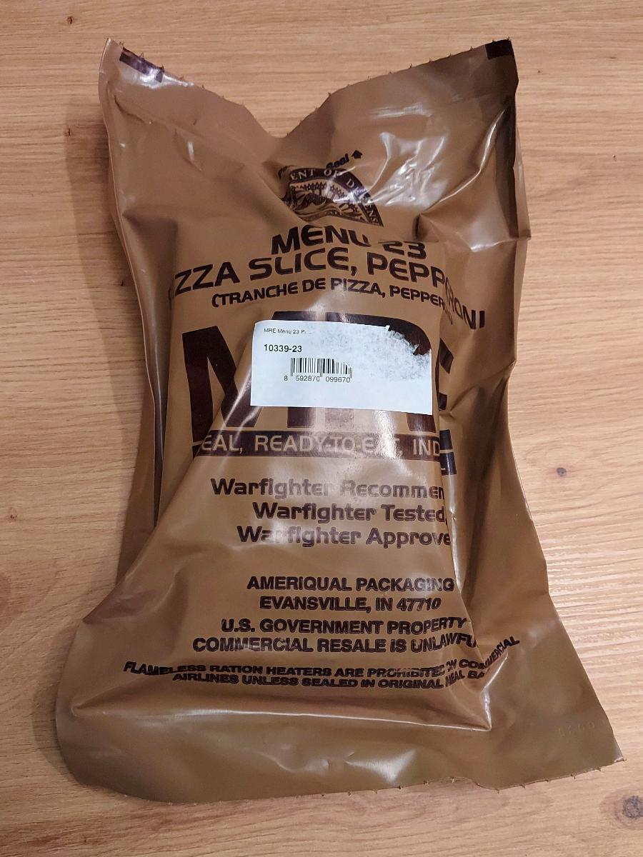 MRE dávka potravín US ARMY - Menu 23 Pizza - Streľba a poľovníctvo