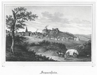 Frauenstein, Saxonia, litografie, (1840)