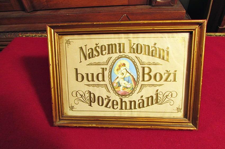 STARÝ SVÄTÝ OBRÁZOK - NAŠEMU KONANIU BUĎ BOŽIE POŽEHNANIE /14909/ - Zberateľstvo