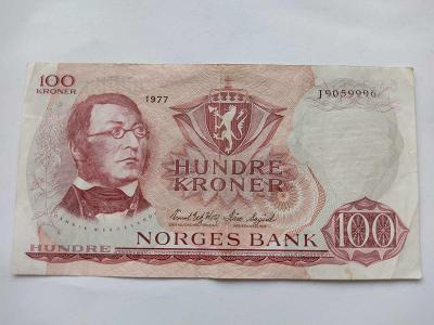 Bankovka - 100 korun Norsko 1977