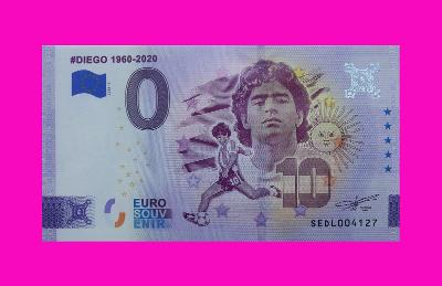 0 Euro souvenir bankovka #DIEGO 1960-2020 2023-3