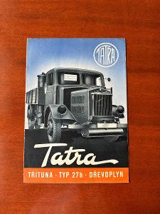Originál starý prospekt z let 1940 - 1943 Tatra 27b dřevoplyn, rarita!