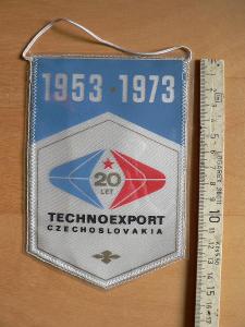 Stará vlaječka Technoexport 20let 1953-1973 slušná 2ks shodné
