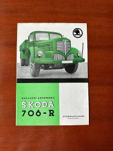 Originál starý prospekt nákl. automobil Škoda 706 R, 50 léta