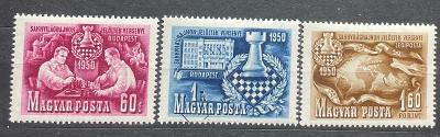 Maďarsko 1950 Mi.1092-94 série šachy** 